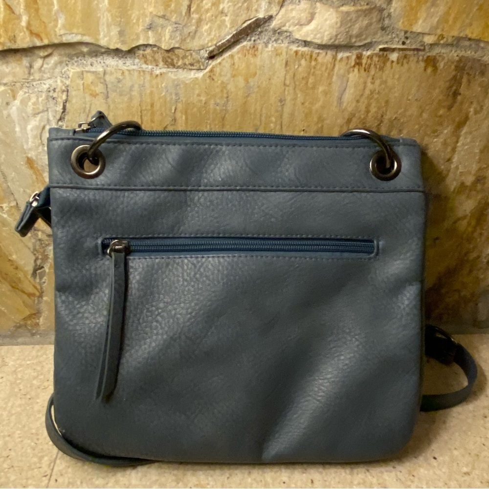 Mia and Luca beautiful shade of Blue in a vegan leather Crossbody Bag - Picture 11 of 12